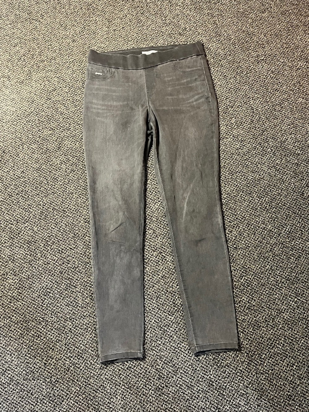Women's Nine West Gray Skinny Pants Stretch Tight Size 8 Lounge Dress LOOK